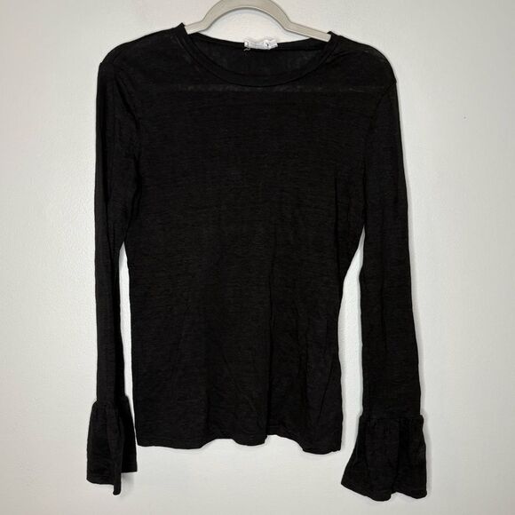 FRAME Ruffle Cuff Linen Top - Picture 6 of 8